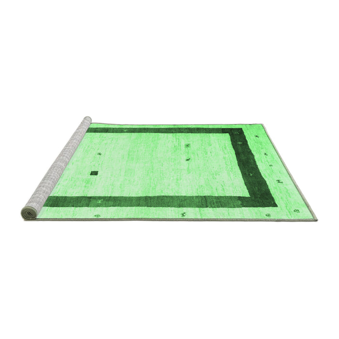 Sideview of Machine Washable Solid Emerald Green Modern Area Rugs, wshcon2810emgrn