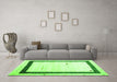 Machine Washable Solid Green Modern Area Rugs in a Living Room,, wshcon2810grn