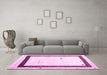 Machine Washable Solid Pink Modern Rug in a Living Room, wshcon2810pnk