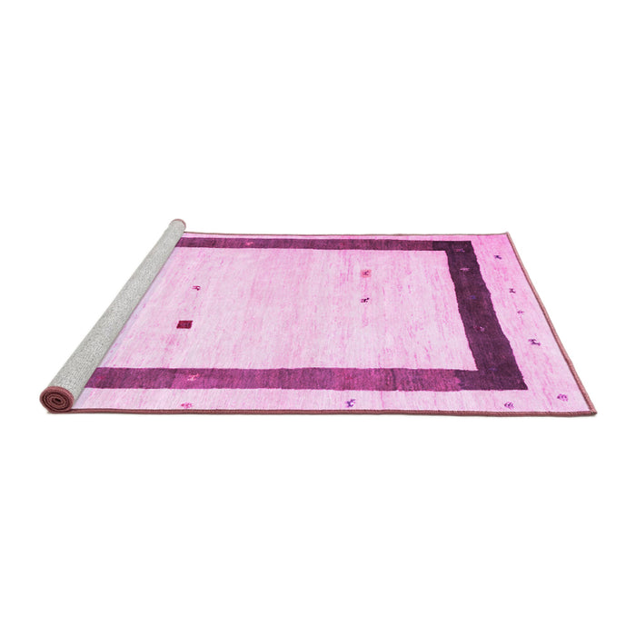 Sideview of Machine Washable Solid Pink Modern Rug, wshcon2810pnk