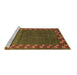 Sideview of Machine Washable Abstract Brown Contemporary Rug, wshcon2811brn