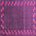 Square Machine Washable Abstract Purple Contemporary Area Rugs, wshcon2811pur