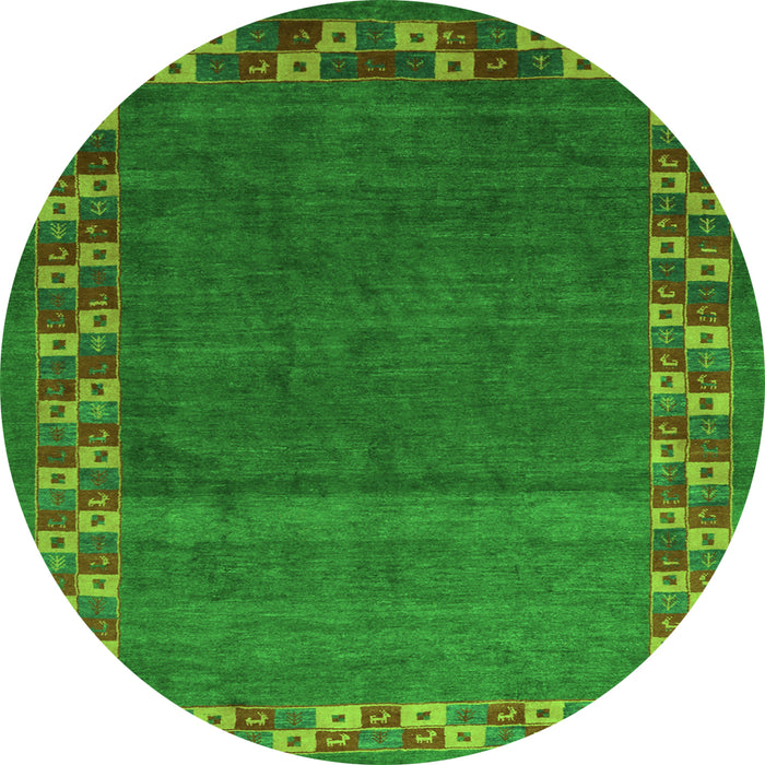 Square Abstract Green Contemporary Rug, con2811grn