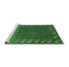 Sideview of Machine Washable Abstract Emerald Green Contemporary Area Rugs, wshcon2811emgrn