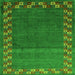 Serging Thickness of Abstract Green Contemporary Rug, con2811grn