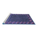 Sideview of Machine Washable Abstract Blue Contemporary Rug, wshcon2811blu