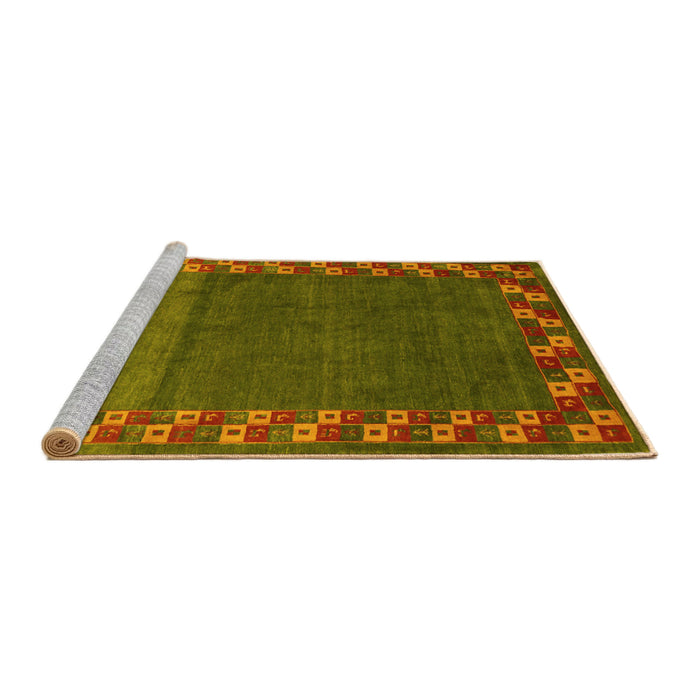 Sideview of Machine Washable Abstract Yellow Contemporary Rug, wshcon2811yw