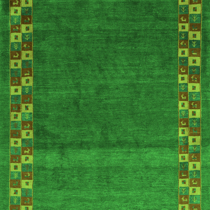 Serging Thickness of Machine Washable Abstract Green Contemporary Area Rugs, wshcon2811grn