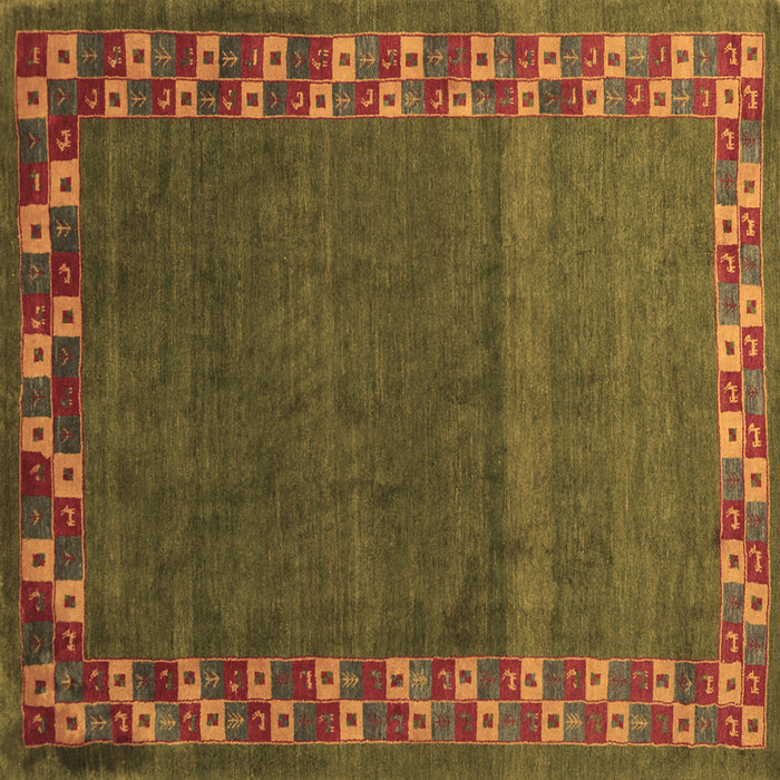 Square Abstract Brown Contemporary Rug, con2811brn