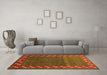 Machine Washable Abstract Orange Contemporary Area Rugs in a Living Room, wshcon2811org