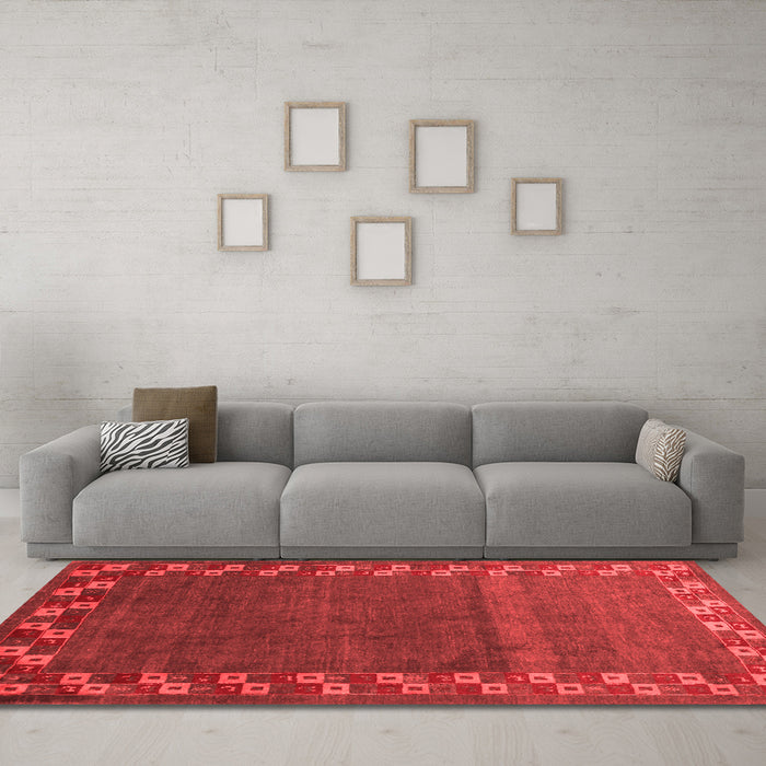 Contemporary Red Washable Rugs