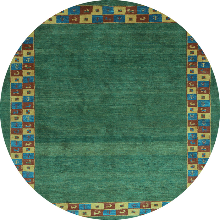 Round Machine Washable Abstract Light Blue Contemporary Rug, wshcon2811lblu