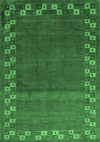 Abstract Emerald Green Contemporary Rug, con2811emgrn