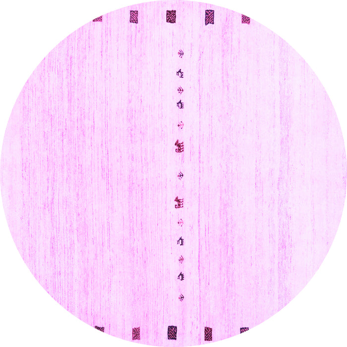 Round Solid Purple Modern Rug, con2812pur