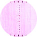 Round Solid Purple Modern Rug, con2812pur