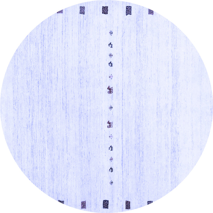 Round Solid Blue Modern Rug, con2812blu