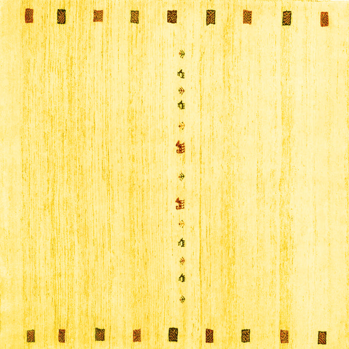 Square Solid Yellow Modern Rug, con2812yw