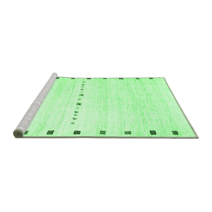 Sideview of Machine Washable Solid Emerald Green Modern Area Rugs, wshcon2812emgrn