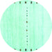 Round Solid Turquoise Modern Rug, con2812turq