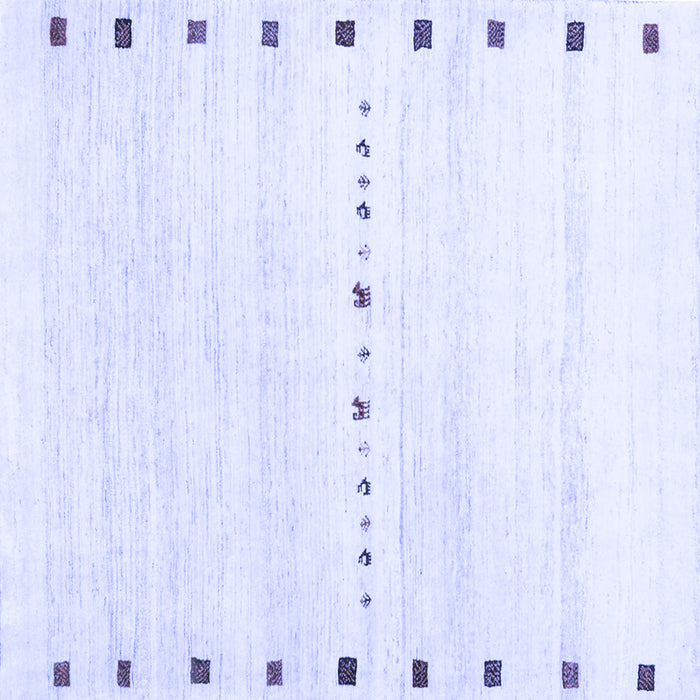 Square Solid Blue Modern Rug, con2812blu