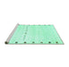 Sideview of Machine Washable Solid Turquoise Modern Area Rugs, wshcon2812turq