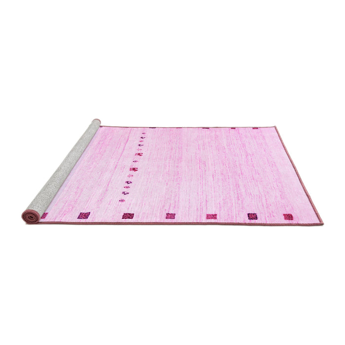 Sideview of Machine Washable Solid Pink Modern Rug, wshcon2812pnk