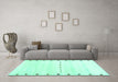 Machine Washable Solid Turquoise Modern Area Rugs in a Living Room,, wshcon2812turq