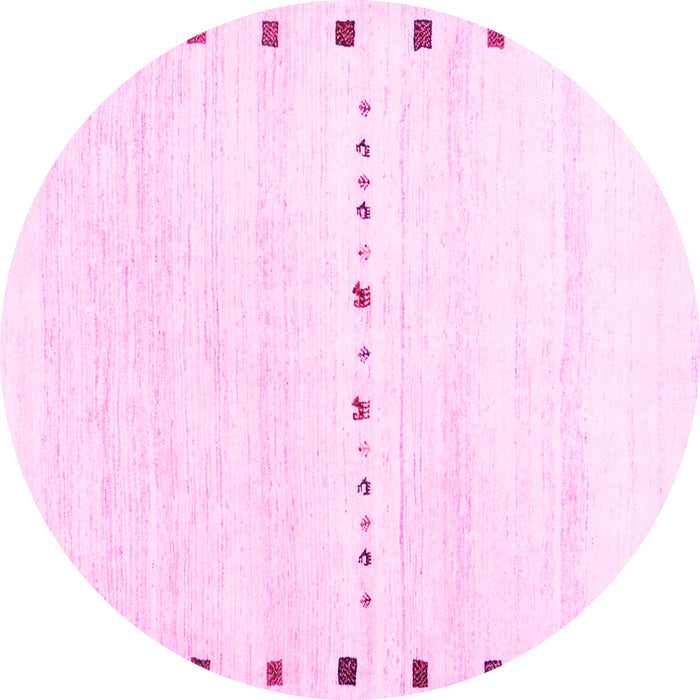 Round Solid Pink Modern Rug, con2812pnk