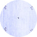 Round Solid Blue Modern Rug, con2813blu