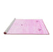 Sideview of Machine Washable Solid Pink Modern Rug, wshcon2813pnk