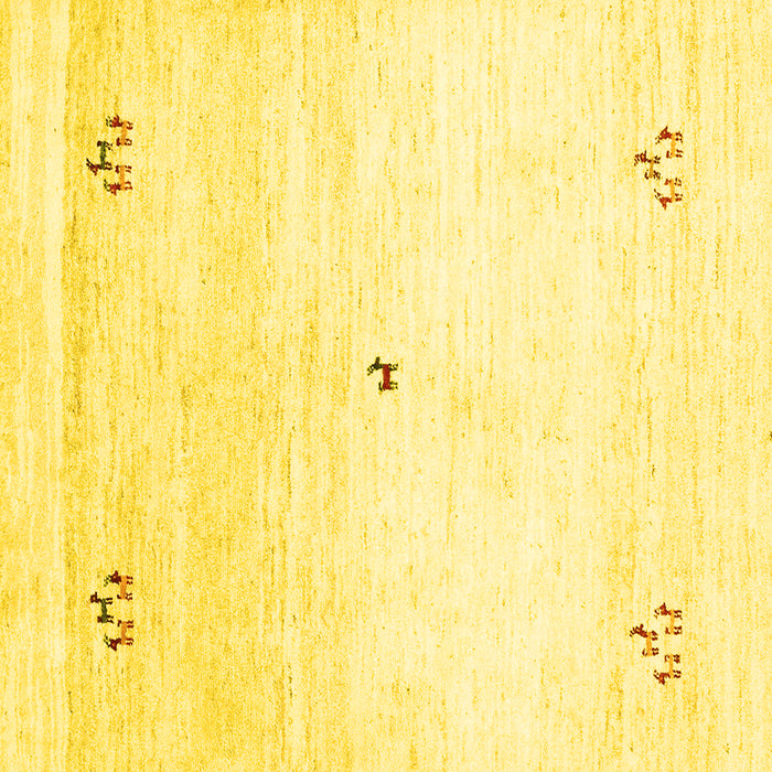 Square Machine Washable Solid Yellow Modern Rug, wshcon2813yw