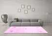 Machine Washable Solid Pink Modern Rug in a Living Room, wshcon2813pnk