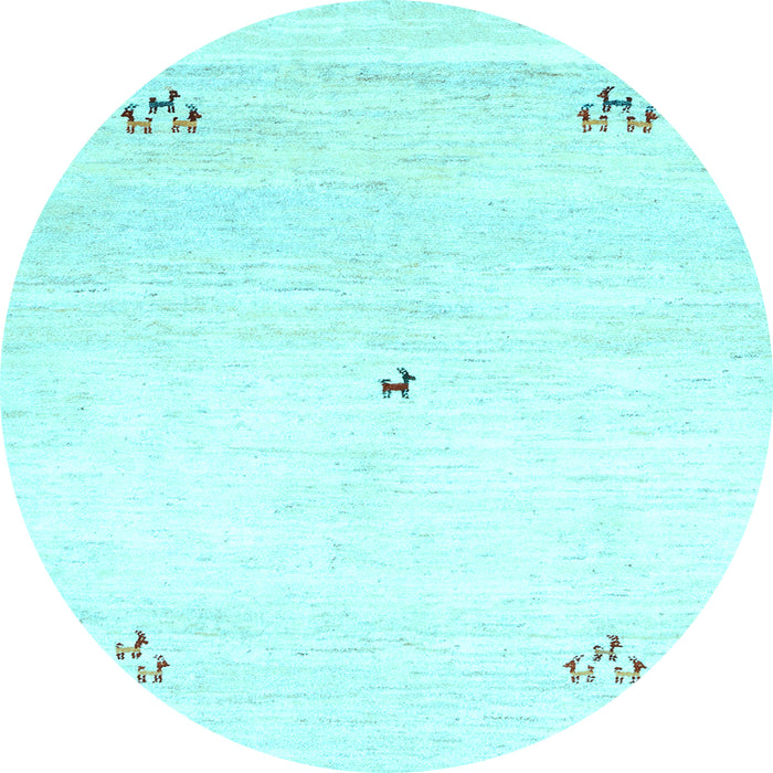 Round Solid Light Blue Modern Rug, con2813lblu