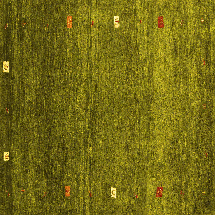 Square Abstract Yellow Contemporary Rug, con2814yw