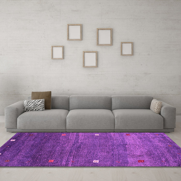 Machine Washable Abstract Pink Contemporary Rug in a Living Room, wshcon2814pnk
