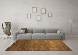 Machine Washable Abstract Orange Contemporary Area Rugs in a Living Room, wshcon2814org
