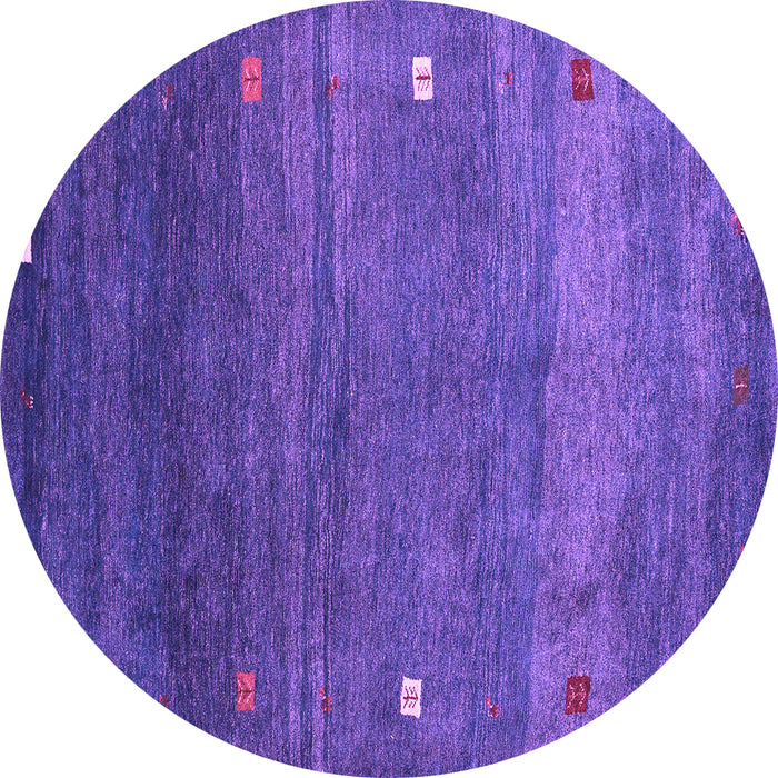Round Machine Washable Abstract Purple Contemporary Area Rugs, wshcon2814pur