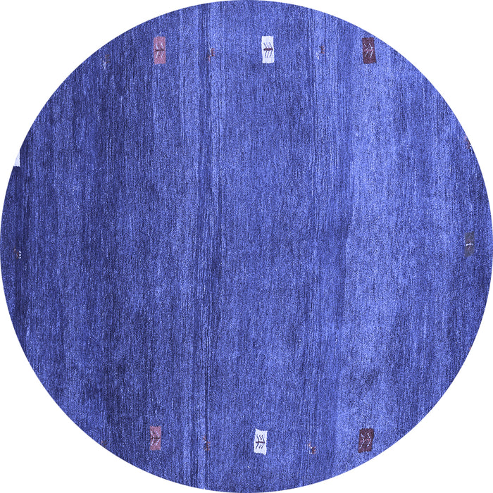 Round Abstract Blue Contemporary Rug, con2814blu