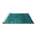 Sideview of Machine Washable Abstract Turquoise Contemporary Area Rugs, wshcon2814turq