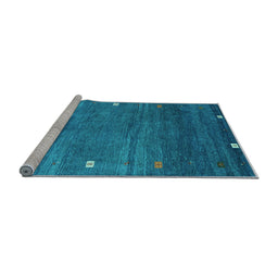 Sideview of Machine Washable Abstract Light Blue Contemporary Rug, wshcon2814lblu