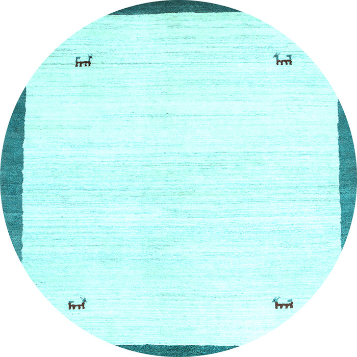 Round Machine Washable Solid Light Blue Modern Rug, wshcon2815lblu