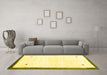 Machine Washable Solid Yellow Modern Rug in a Living Room, wshcon2815yw