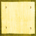 Square Machine Washable Solid Yellow Modern Rug, wshcon2815yw