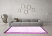 Machine Washable Solid Pink Modern Rug in a Living Room, wshcon2815pnk