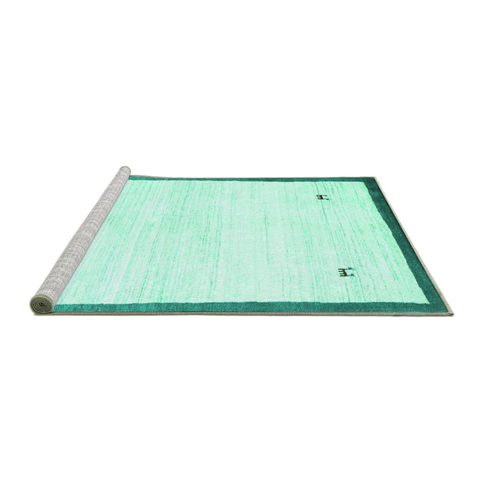 Sideview of Machine Washable Solid Turquoise Modern Area Rugs, wshcon2815turq