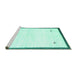 Sideview of Machine Washable Solid Turquoise Modern Area Rugs, wshcon2815turq