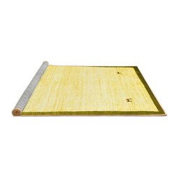 Sideview of Machine Washable Solid Yellow Modern Rug, wshcon2815yw