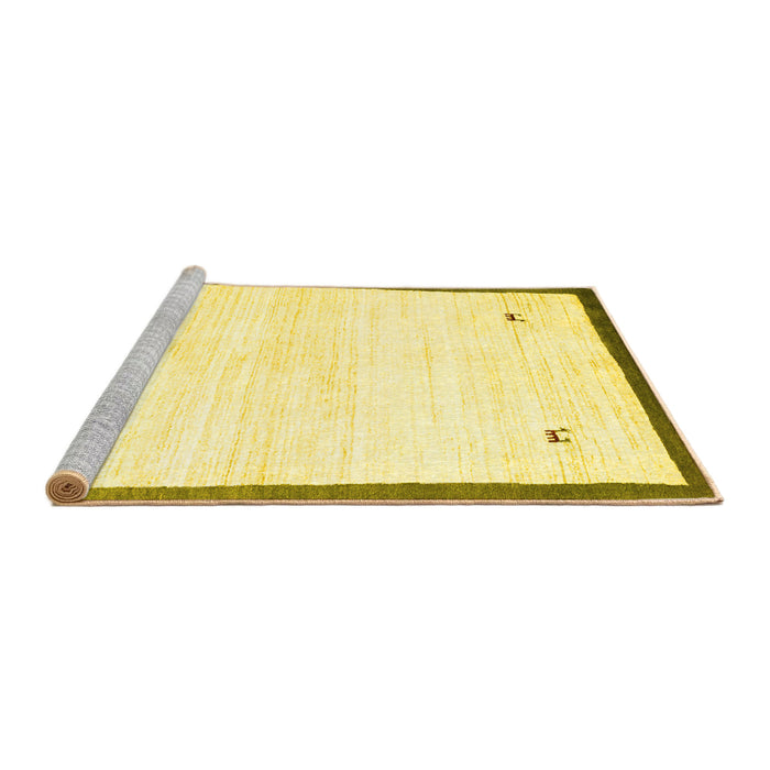 Sideview of Machine Washable Solid Yellow Modern Rug, wshcon2815yw