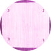 Round Solid Pink Modern Rug, con2815pnk