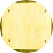 Round Machine Washable Solid Yellow Modern Rug, wshcon2815yw